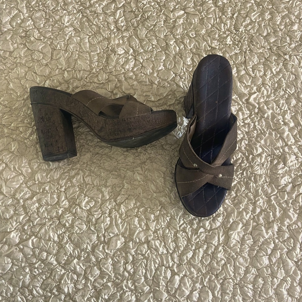 Brown Leather Platforms